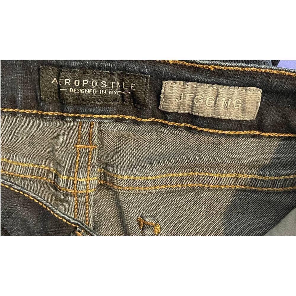 Aeropostale Jeggings Size 4 Short Blue Denim Cotton Polyester Spandex - Picture 4 of 9